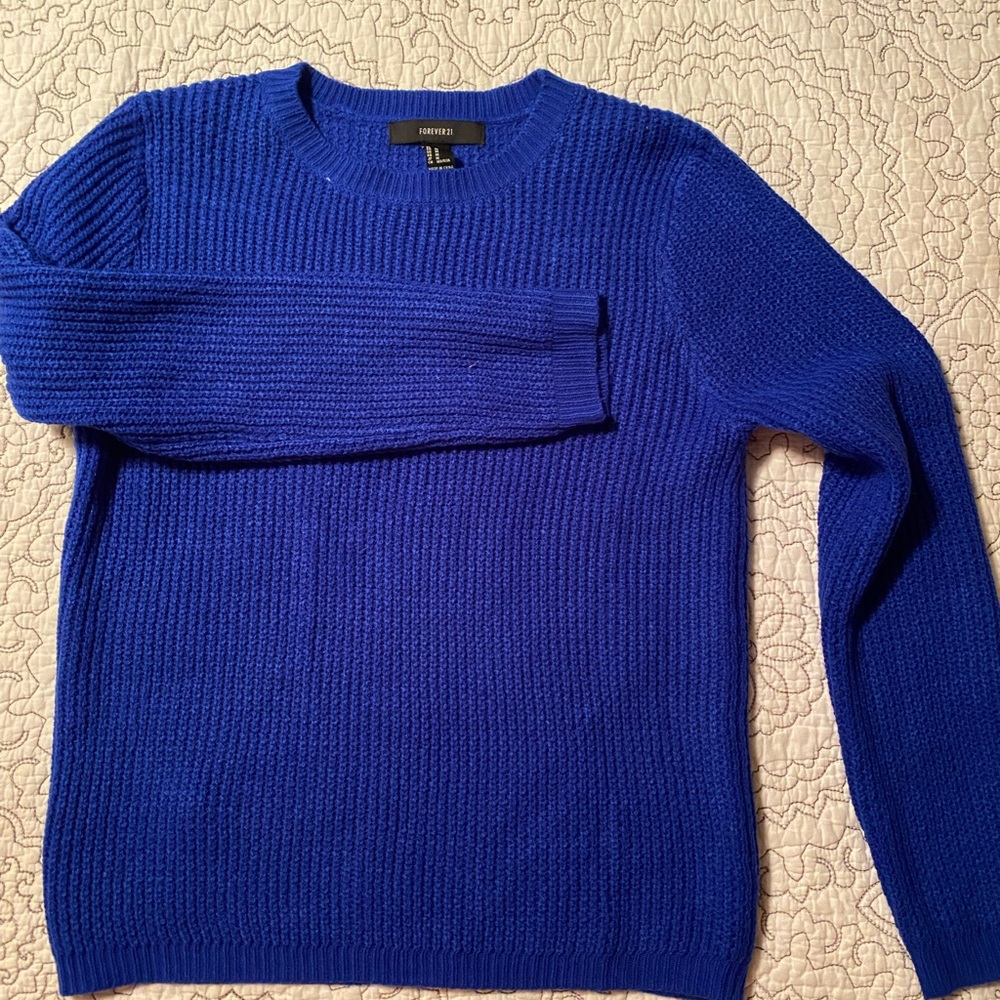 Forever 21 cobalt blue sweater, size M